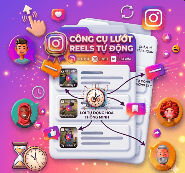 Instagram Tự Động Tương Tác Reels