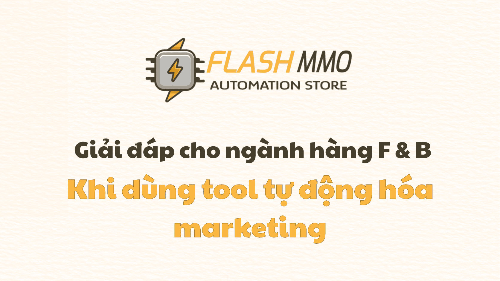 Comprehensive Local F&B Support System by FlashMMO