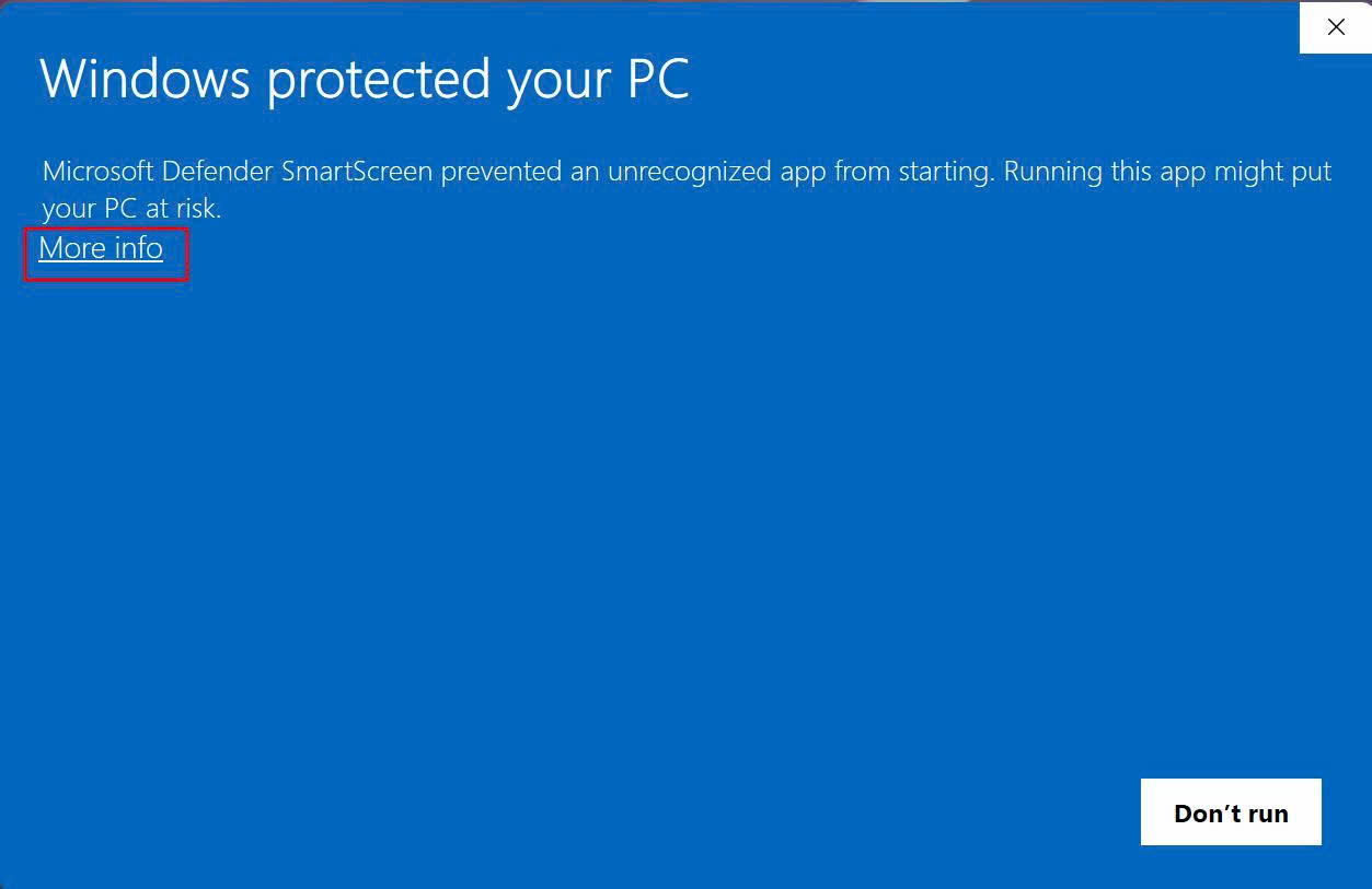 Windows SmartScreen - More info