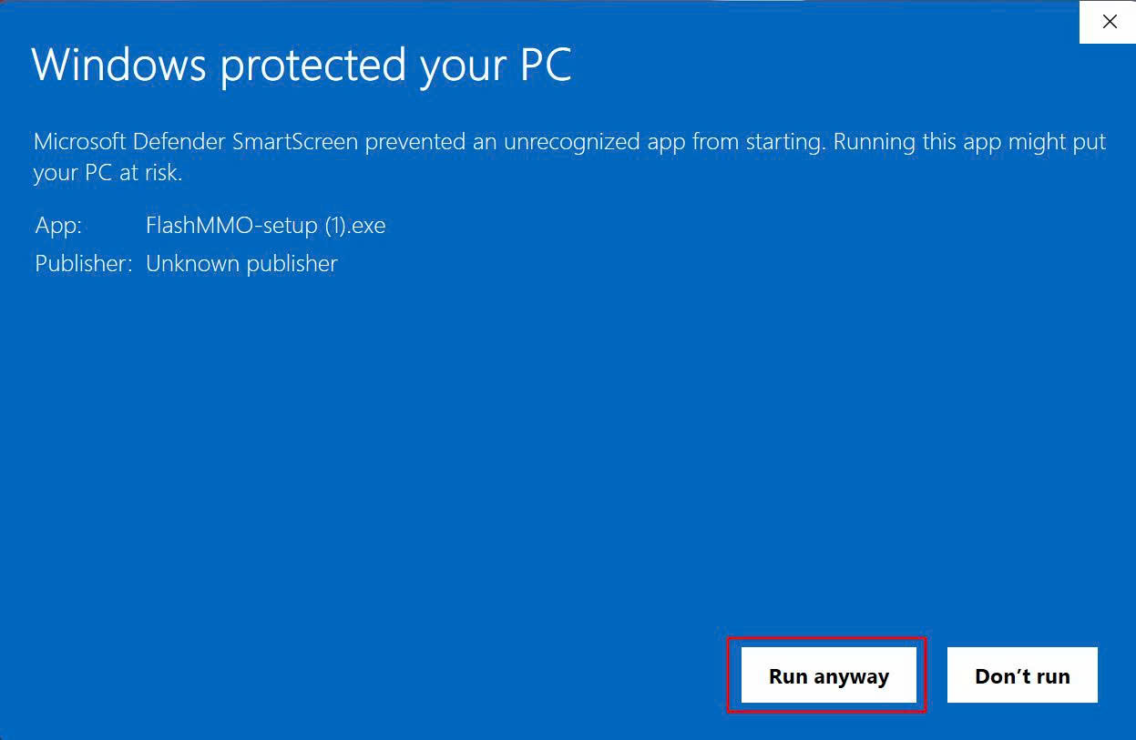 Windows SmartScreen - Run anyway